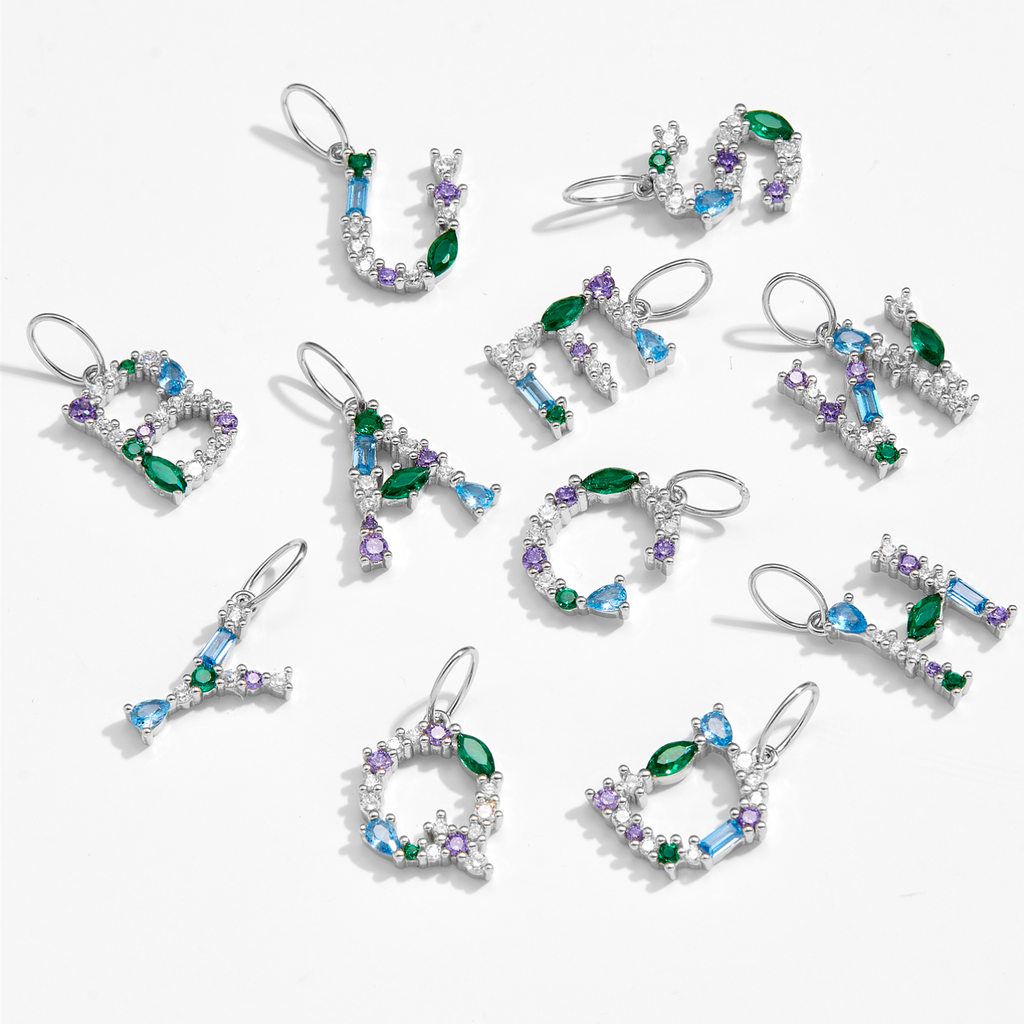 melomelo Orla - Gemstone Initial Pendant Necklaces