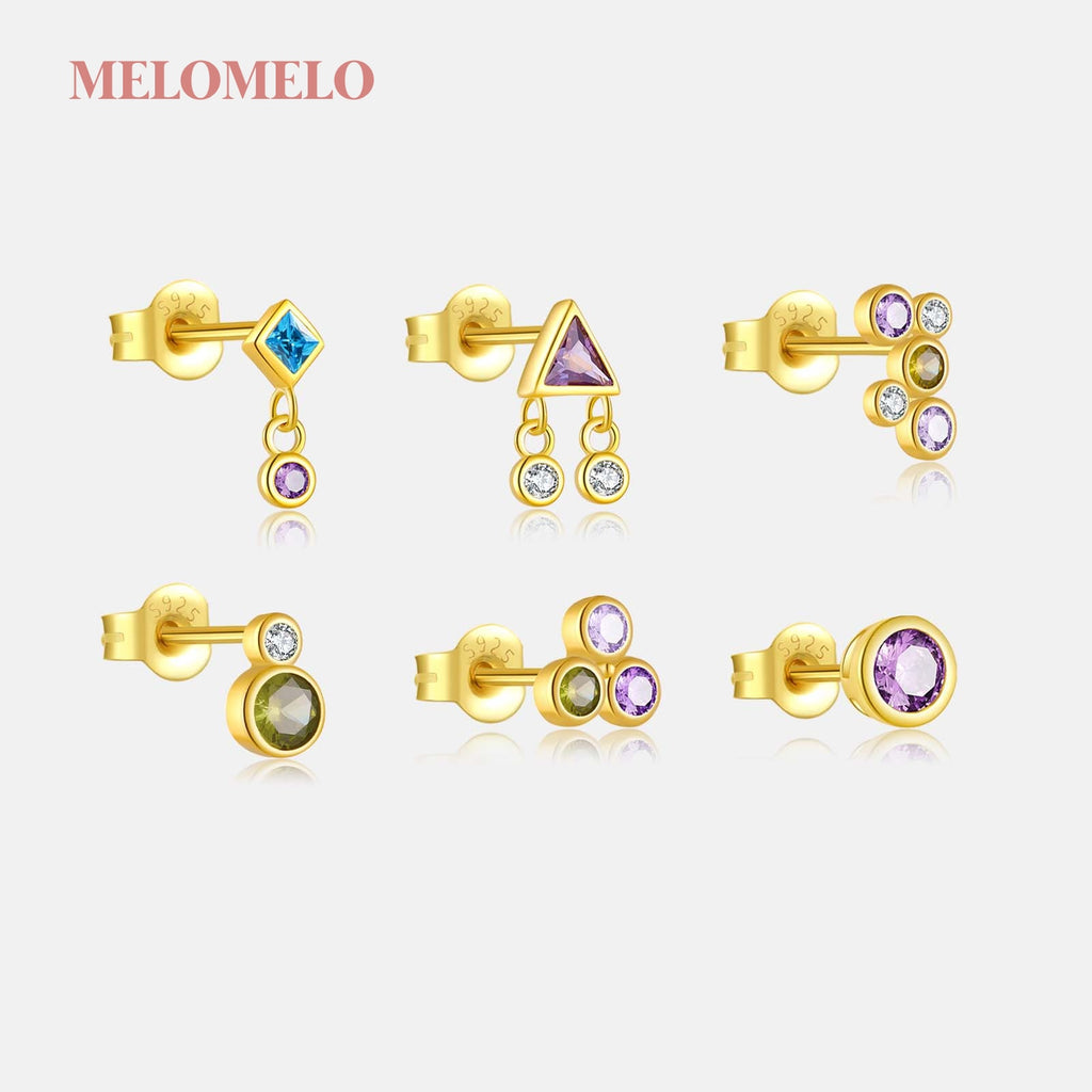 melomelo Shannon - Geometric Stud Earrings