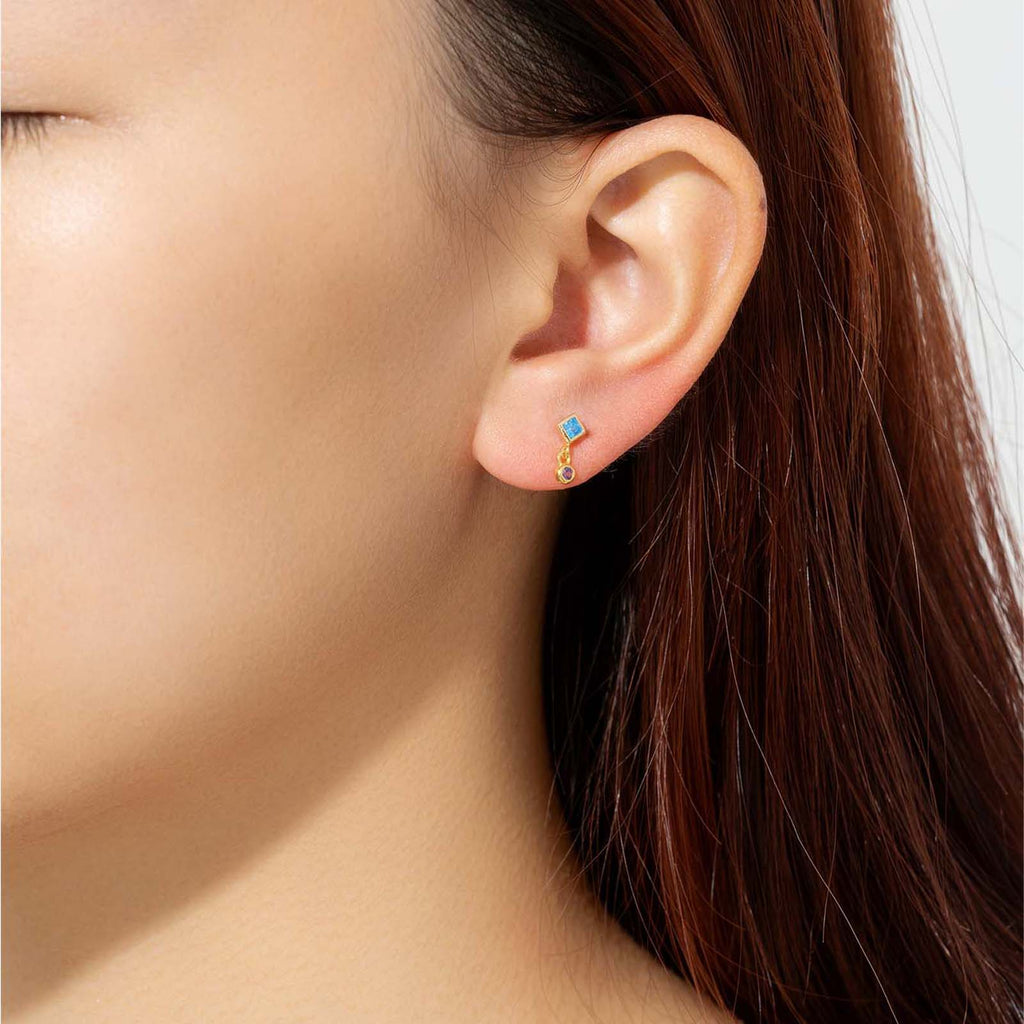 melomelo Shannon - Geometric Stud Earrings