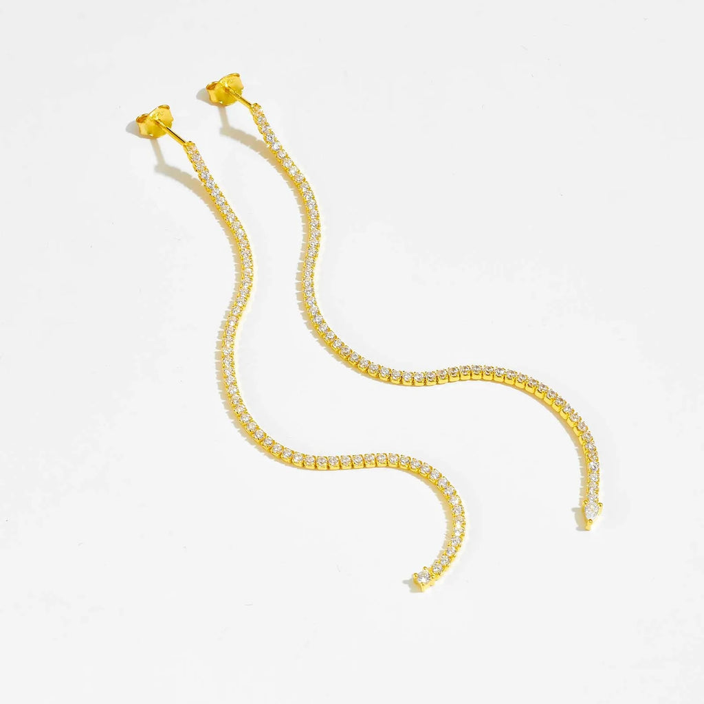 melomelo Silk - Gold Tennis Earrings