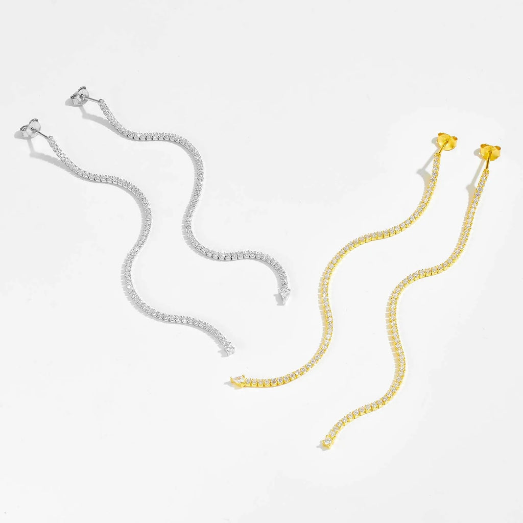 melomelo Silk - Gold Tennis Earrings