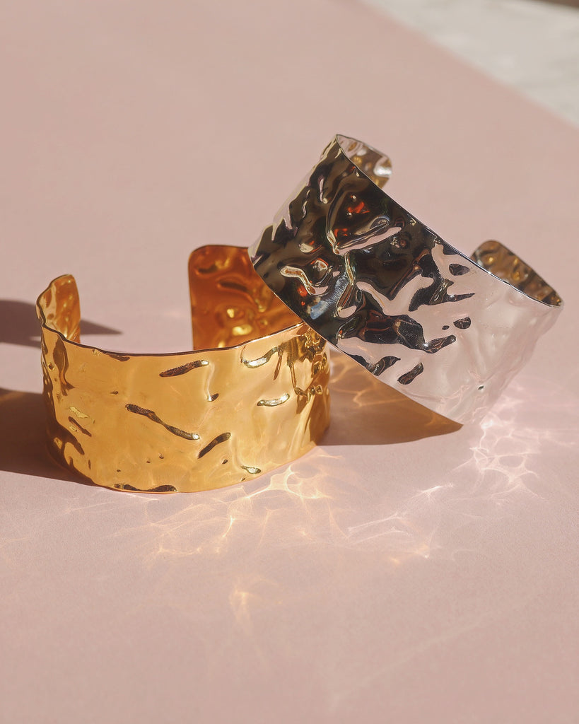 melomelo August - Hammered Wide Cuff Bracelet