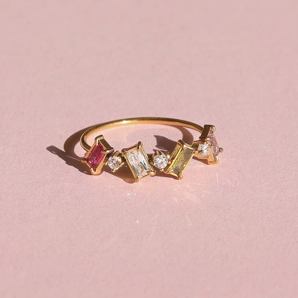 melomelo Dara - Multi Stone Ring Gold